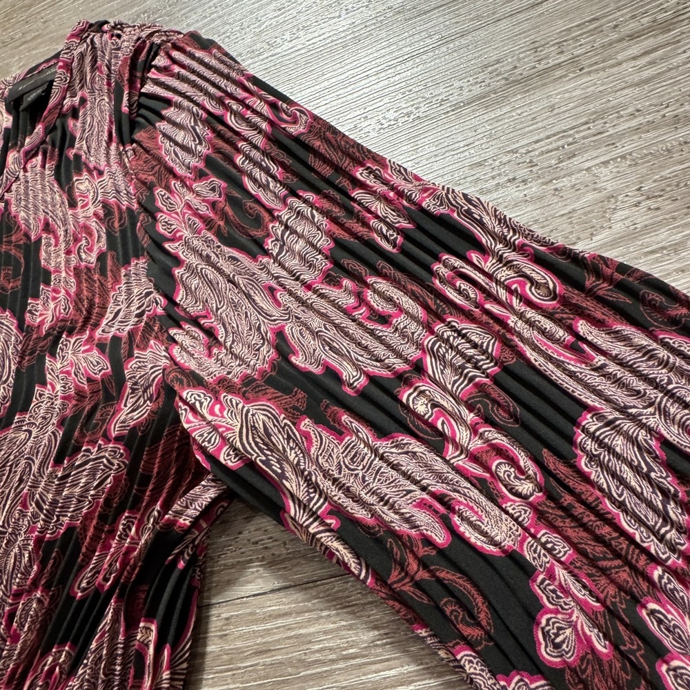 J Jill Dress Women XS Paisley Business Sheath Balloon Sleeve Wearever Collection - Picture 3 of 10